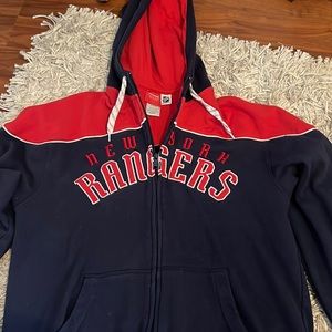 Vintage New Your Rangers Zip-Up Hoodie Sweatshirt